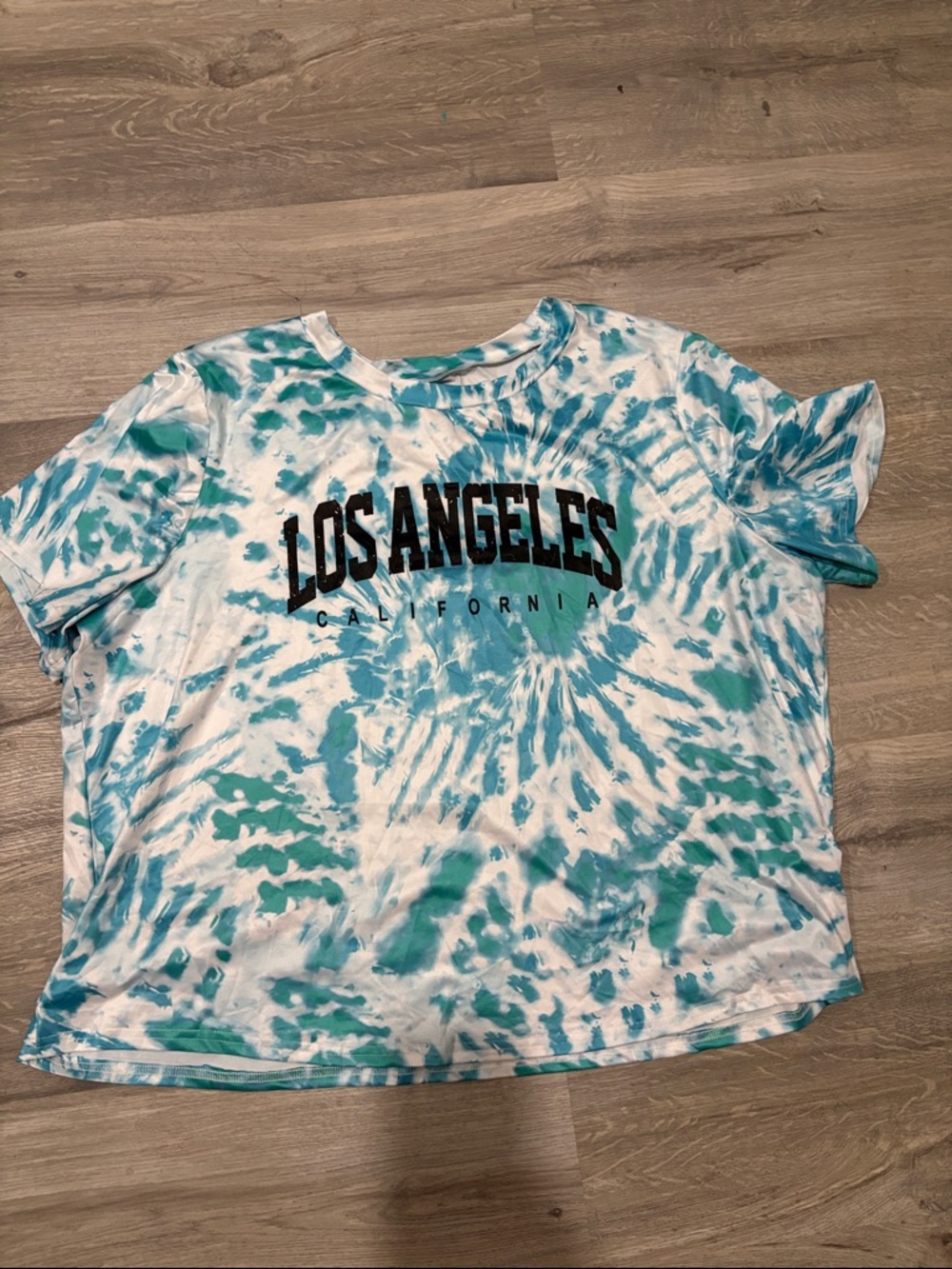 Los Angeles Tie-Dye Tee - Teal & White